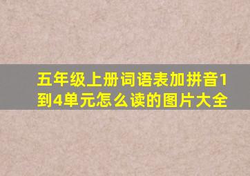 五年级上册词语表加拼音1到4单元怎么读的图片大全