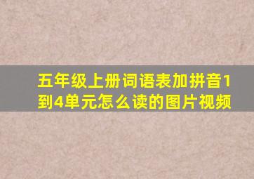 五年级上册词语表加拼音1到4单元怎么读的图片视频