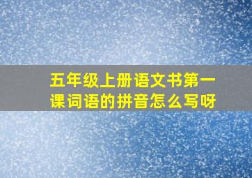 五年级上册语文书第一课词语的拼音怎么写呀