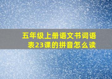 五年级上册语文书词语表23课的拼音怎么读