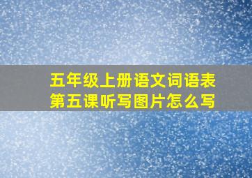 五年级上册语文词语表第五课听写图片怎么写