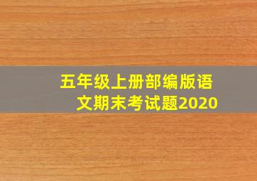 五年级上册部编版语文期末考试题2020