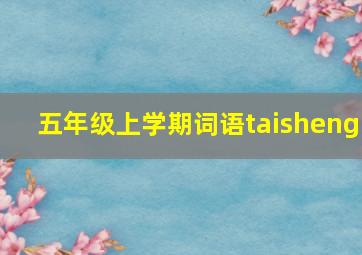 五年级上学期词语taisheng