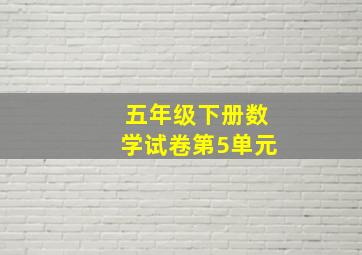 五年级下册数学试卷第5单元