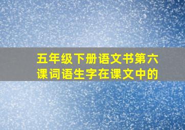 五年级下册语文书第六课词语生字在课文中的