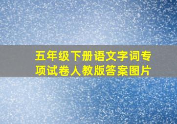 五年级下册语文字词专项试卷人教版答案图片