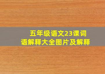 五年级语文23课词语解释大全图片及解释