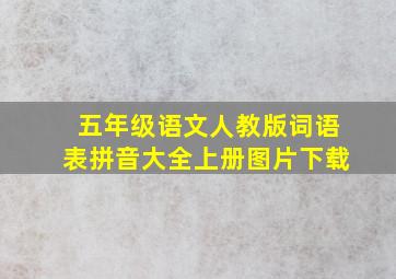 五年级语文人教版词语表拼音大全上册图片下载