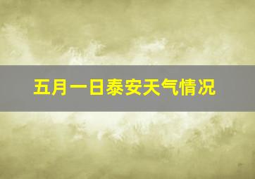 五月一日泰安天气情况