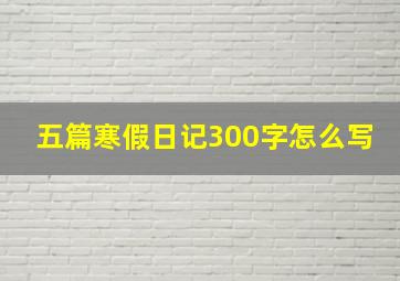 五篇寒假日记300字怎么写