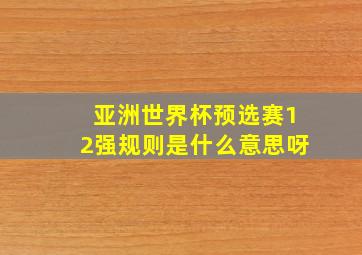 亚洲世界杯预选赛12强规则是什么意思呀