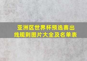 亚洲区世界杯预选赛出线规则图片大全及名单表