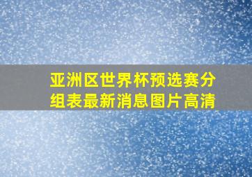 亚洲区世界杯预选赛分组表最新消息图片高清