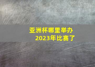 亚洲杯哪里举办2023年比赛了