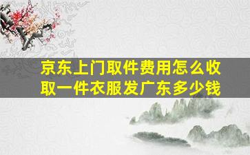 京东上门取件费用怎么收取一件衣服发广东多少钱