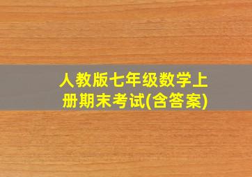 人教版七年级数学上册期末考试(含答案)