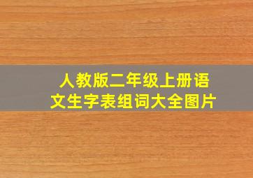 人教版二年级上册语文生字表组词大全图片