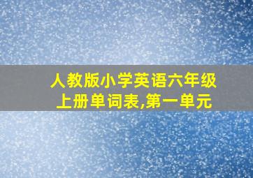 人教版小学英语六年级上册单词表,第一单元