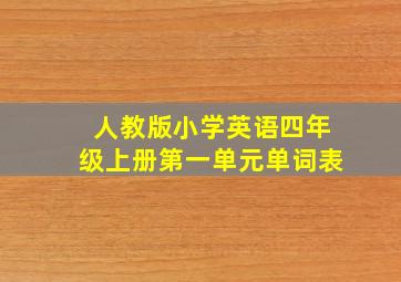 人教版小学英语四年级上册第一单元单词表