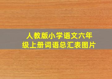 人教版小学语文六年级上册词语总汇表图片