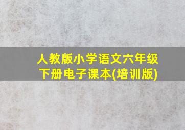 人教版小学语文六年级下册电子课本(培训版)