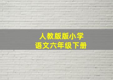 人教版版小学语文六年级下册