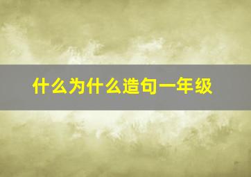 什么为什么造句一年级