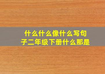 什么什么像什么写句子二年级下册什么那是