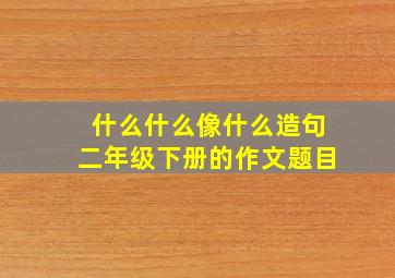 什么什么像什么造句二年级下册的作文题目