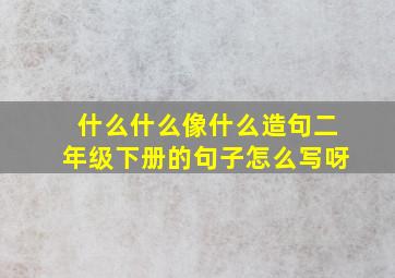 什么什么像什么造句二年级下册的句子怎么写呀