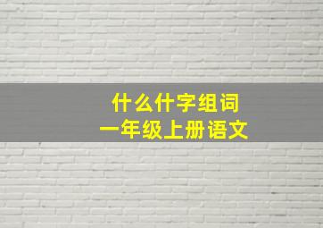 什么什字组词一年级上册语文