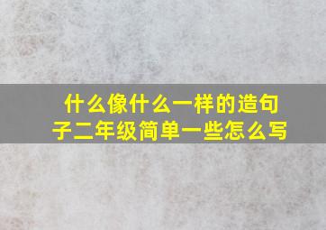 什么像什么一样的造句子二年级简单一些怎么写