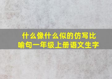 什么像什么似的仿写比喻句一年级上册语文生字