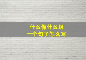 什么像什么组一个句子怎么写