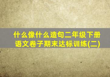 什么像什么造句二年级下册语文卷子期末达标训练(二)