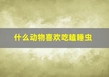 什么动物喜欢吃瞌睡虫