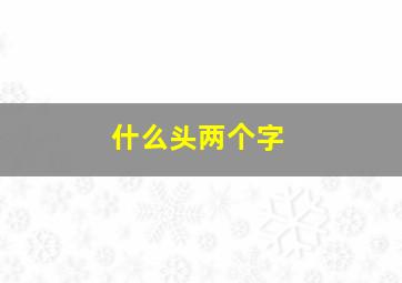 什么头两个字