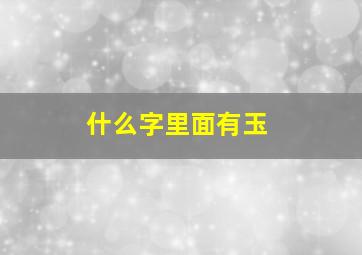 什么字里面有玉