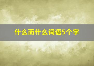 什么而什么词语5个字