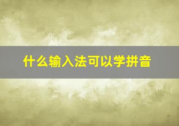 什么输入法可以学拼音