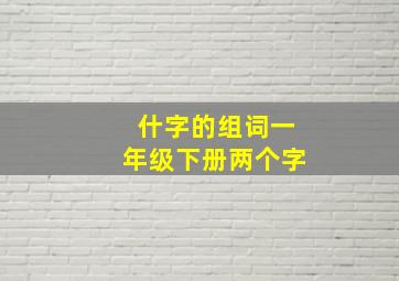 什字的组词一年级下册两个字