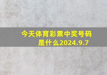 今天体育彩票中奖号码是什么2024.9.7