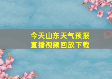 今天山东天气预报直播视频回放下载