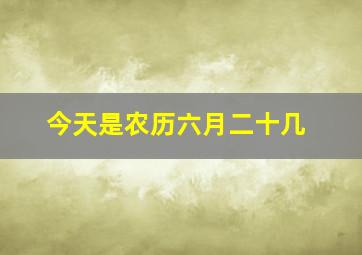 今天是农历六月二十几