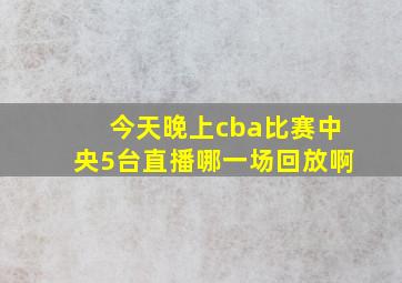 今天晚上cba比赛中央5台直播哪一场回放啊