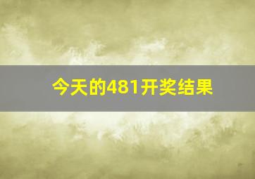 今天的481开奖结果