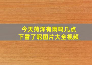 今天菏泽有雨吗几点下雪了呢图片大全视频