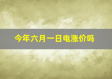 今年六月一日电涨价吗