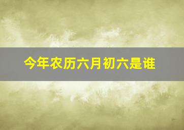 今年农历六月初六是谁