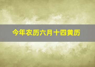 今年农历六月十四黄历